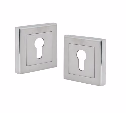 Golden Grace Square Rose Key Hole Escutcheon in Satin Nickel Silver Zinc