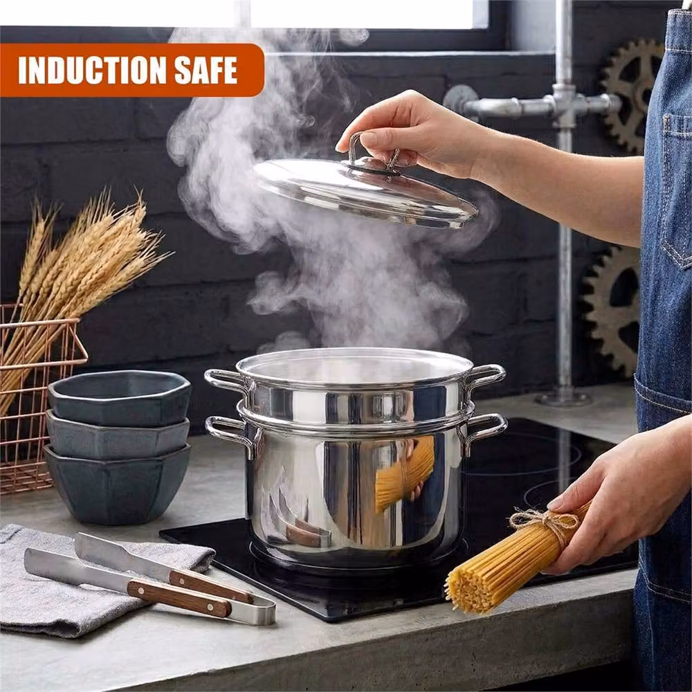 Havendro Stainless Steel Pasta Pot with Strainer Insert, 6 l, Silver – 3