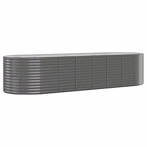 vidaXL Grey Galvanised Steel Garden Raised Bed W/D/H: 322 x 100 x 68 cm – 1
