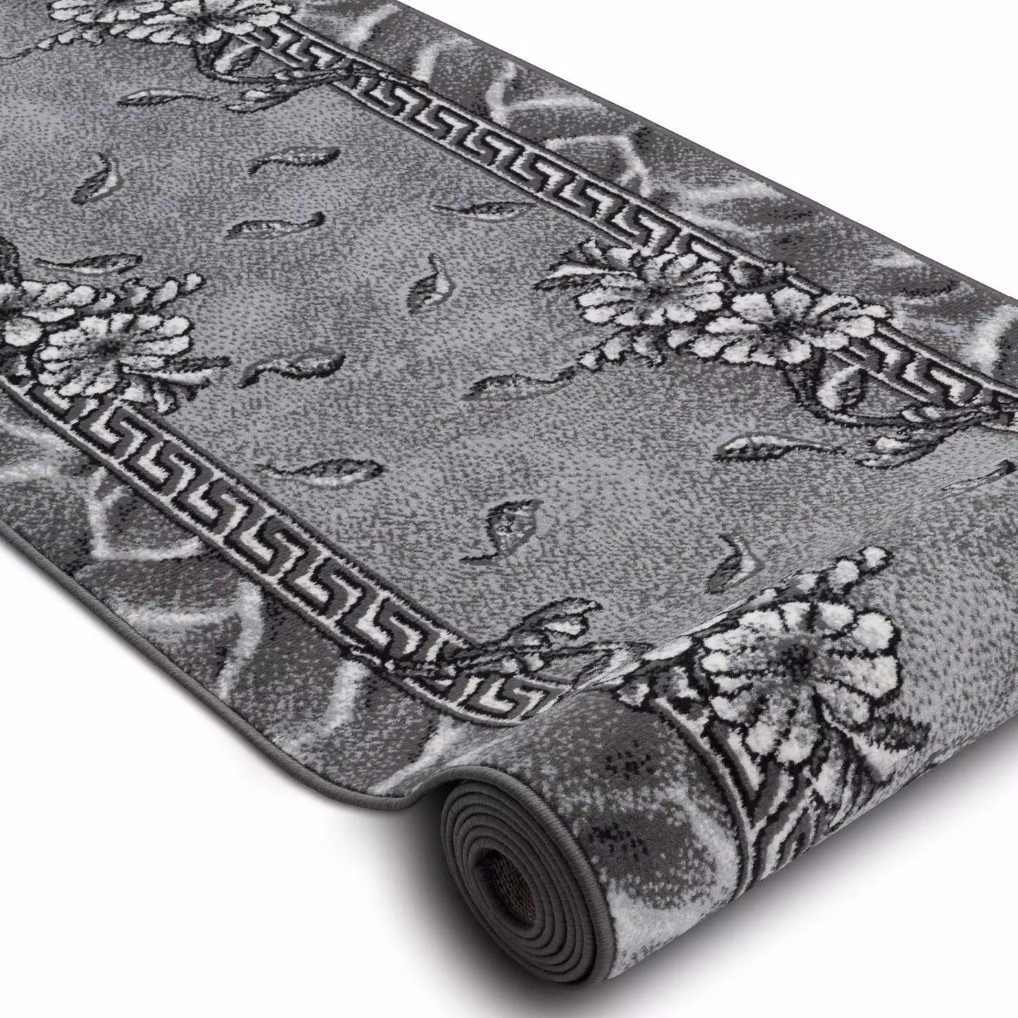 RugsX Bcf Morad Floral Runner in Grey, W: 80 cm, L: 410 cm – 2
