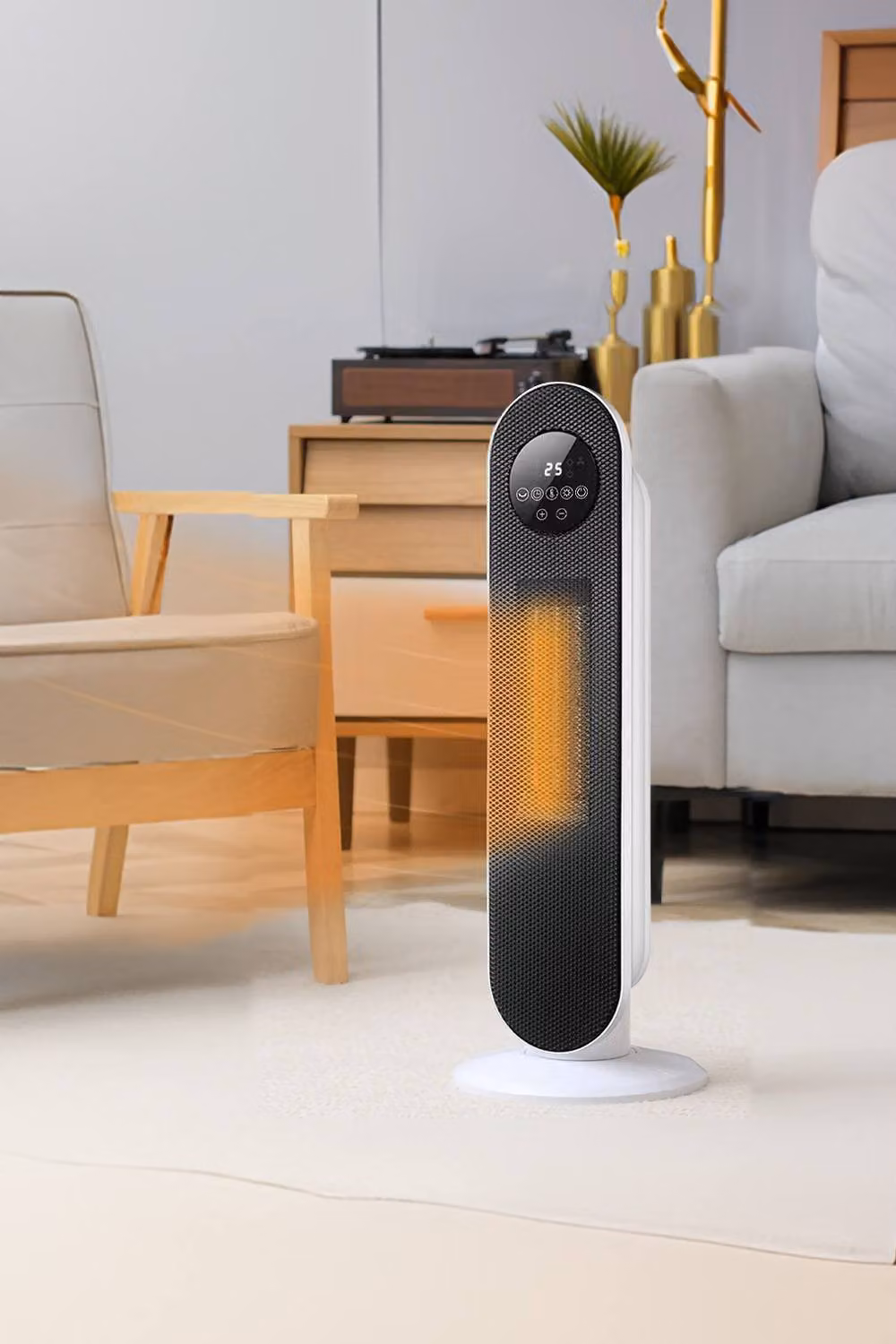 Living and Home Digital PTC Ceramic Fan Heater with Remote Control in White – 3