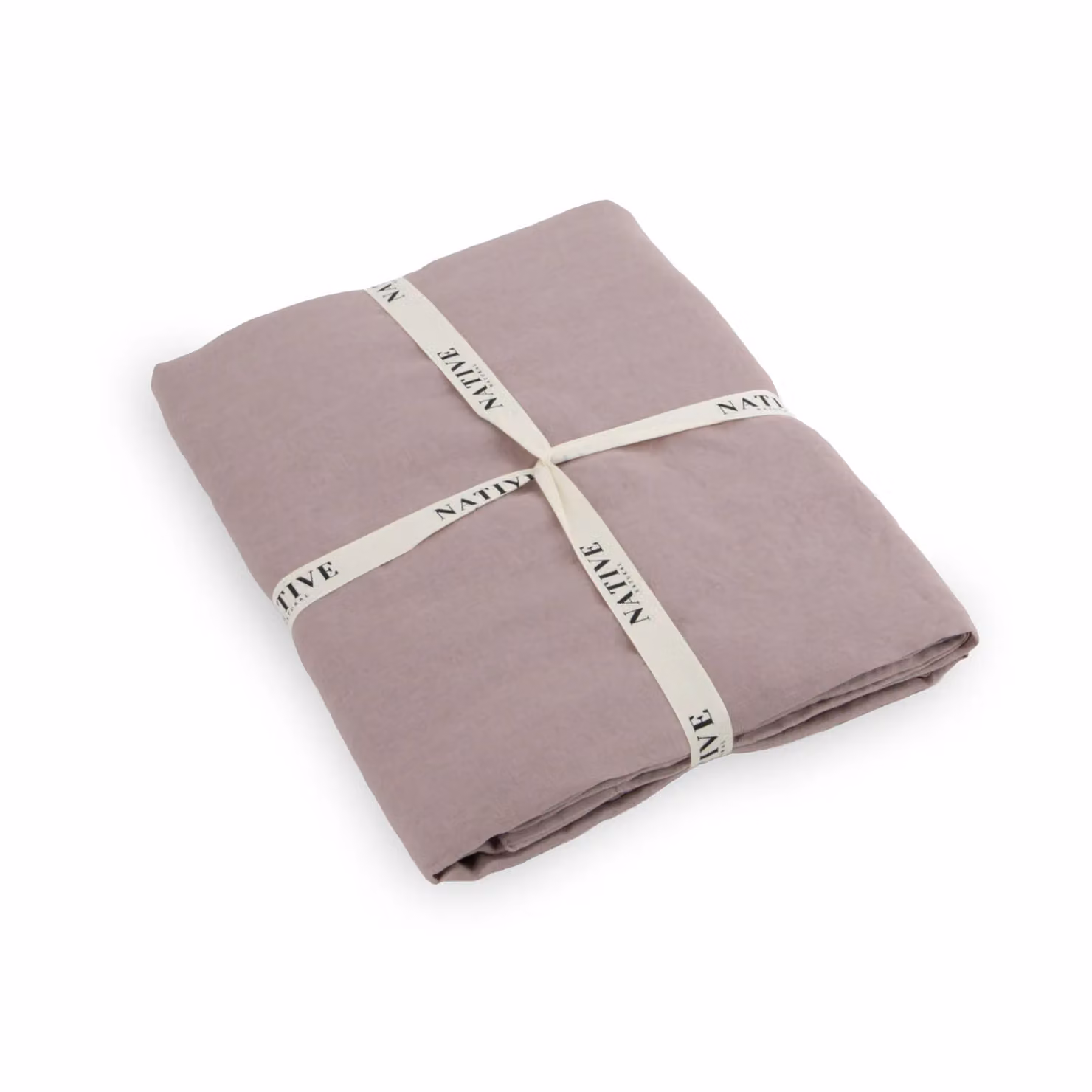 Native Natural Blush Pink Single 100% Linen Fitted Sheet, W/D/H: 90 x 190 cm – 2