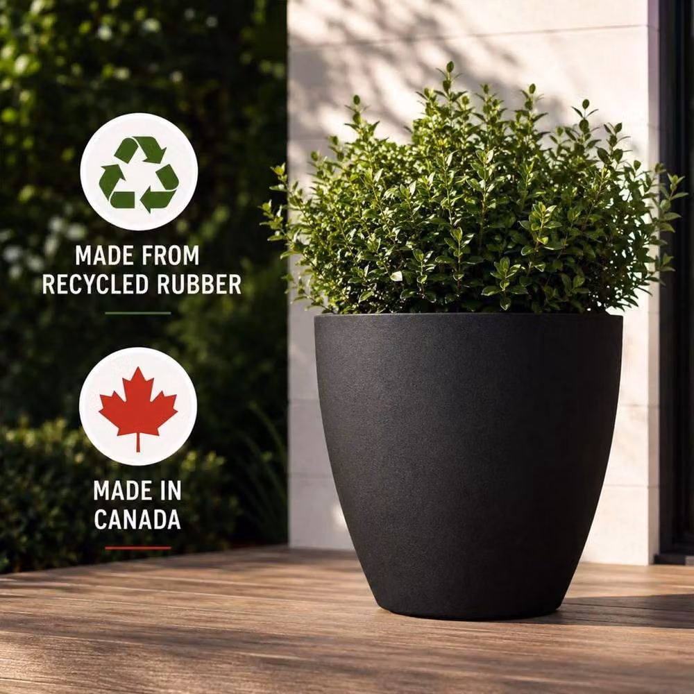 Spetlek Madison Smooth Large Plant Pot, Black – 3