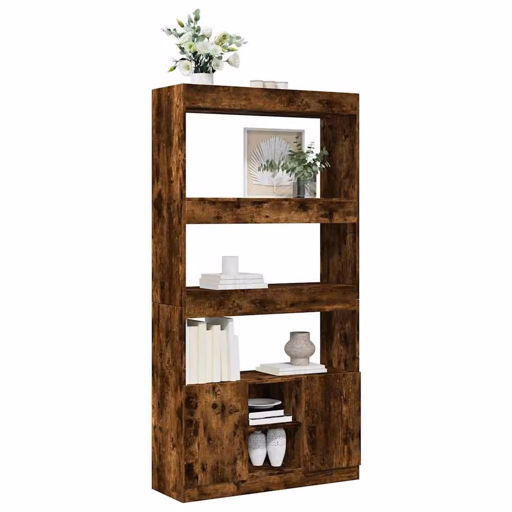 Berkfield Home Smoked Oak Highboard in Brown, W/D/H: 92 x 33 x 180 cm – 3