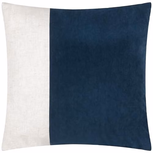 Yard Blue Velvet Square Cushion with Removable Washable Cover, W/D/H: 50 x 50 x 50 cm