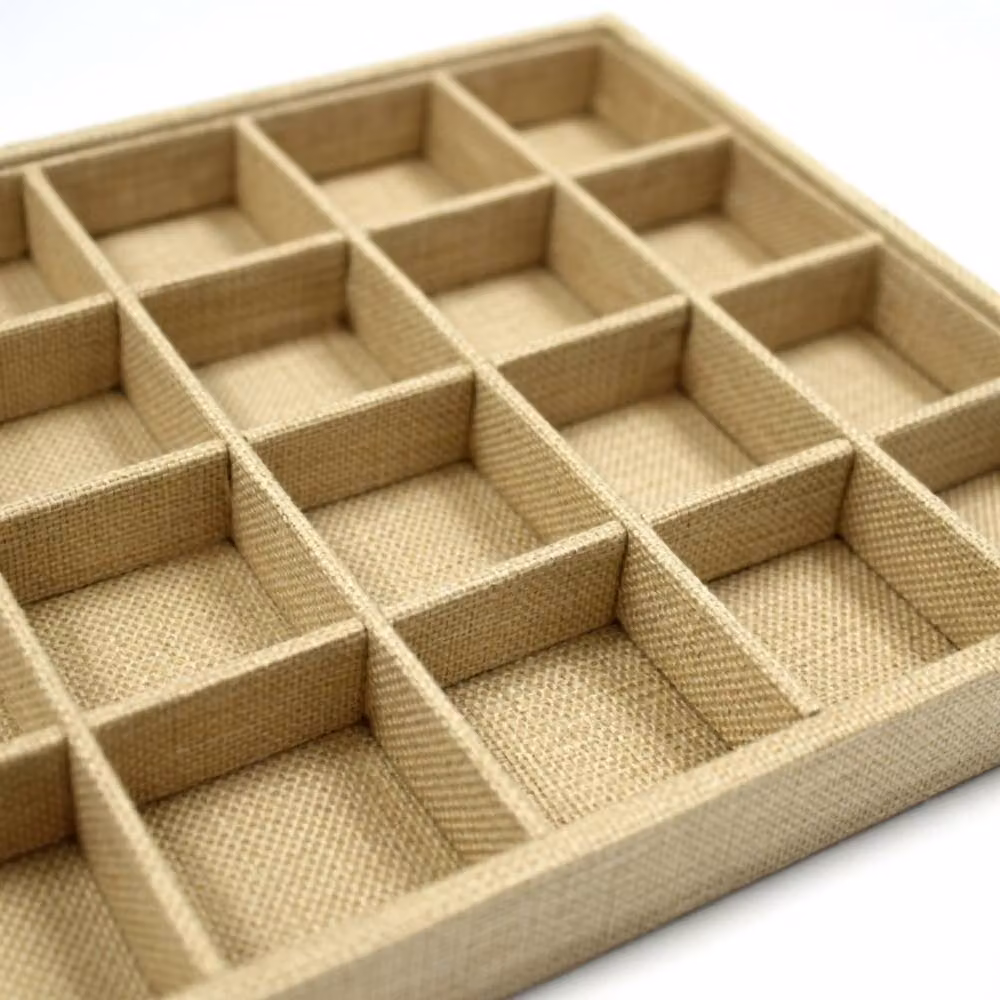 KDMD TwentyFour Compartment Natural Polyurethane Jewellery Display Tray in Beige – 2