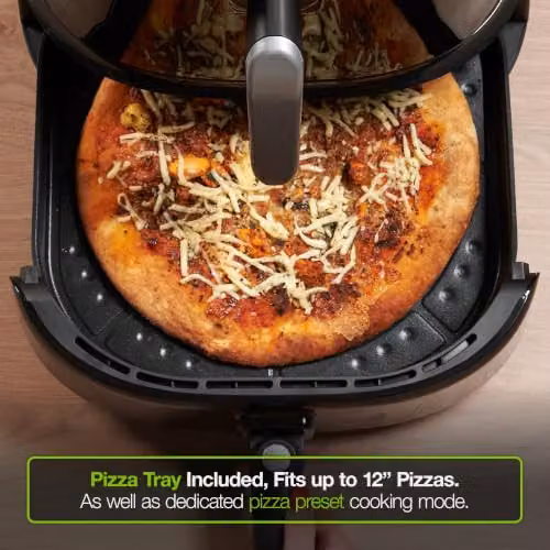 Vonshef 12-in-1 Dual Zone Air Fryer with Pizza Drawer, Black – 6