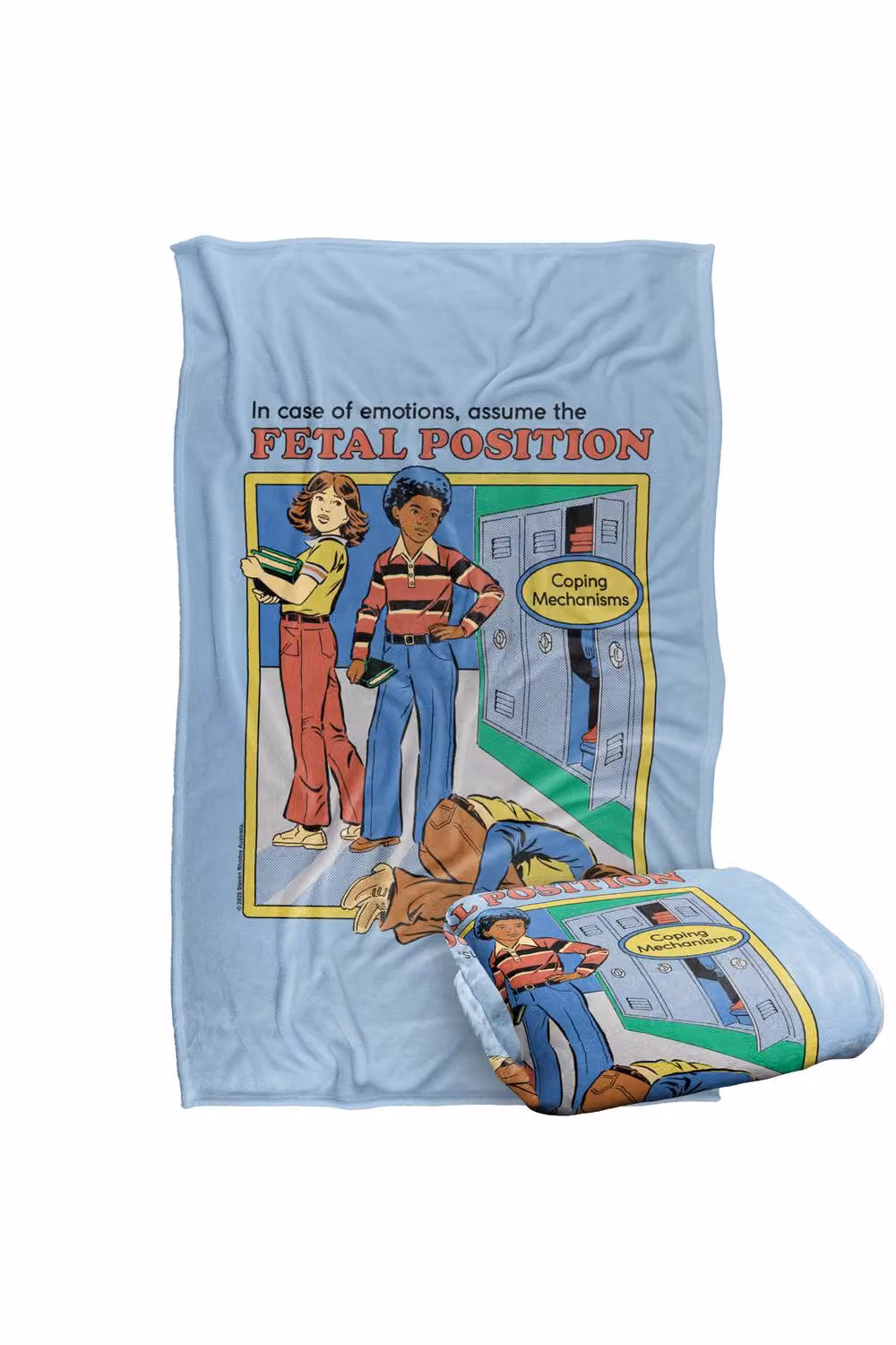 Steven Rhodes Assume The Fetal Position Super Soft Fleece Throw Blanket, Multicolour, W/D/H: 91 x 147 cm – 2