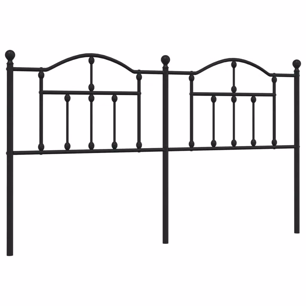 Berkfield Home Classic Metal Headboard in Black, 160 cm – 2