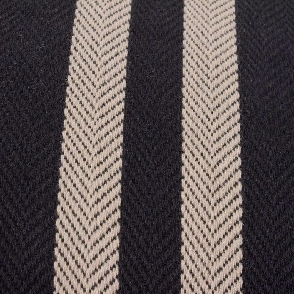 Yard Benton Striped Rectangular Woven 100% Cotton Cushion in Black – 4