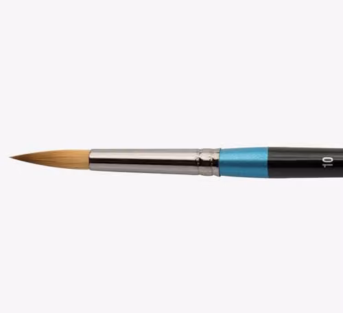 Daler-Rowney Aquafine Round Watercolour Brush with Soft Synthetic Hair, Short Handle, Size 10
