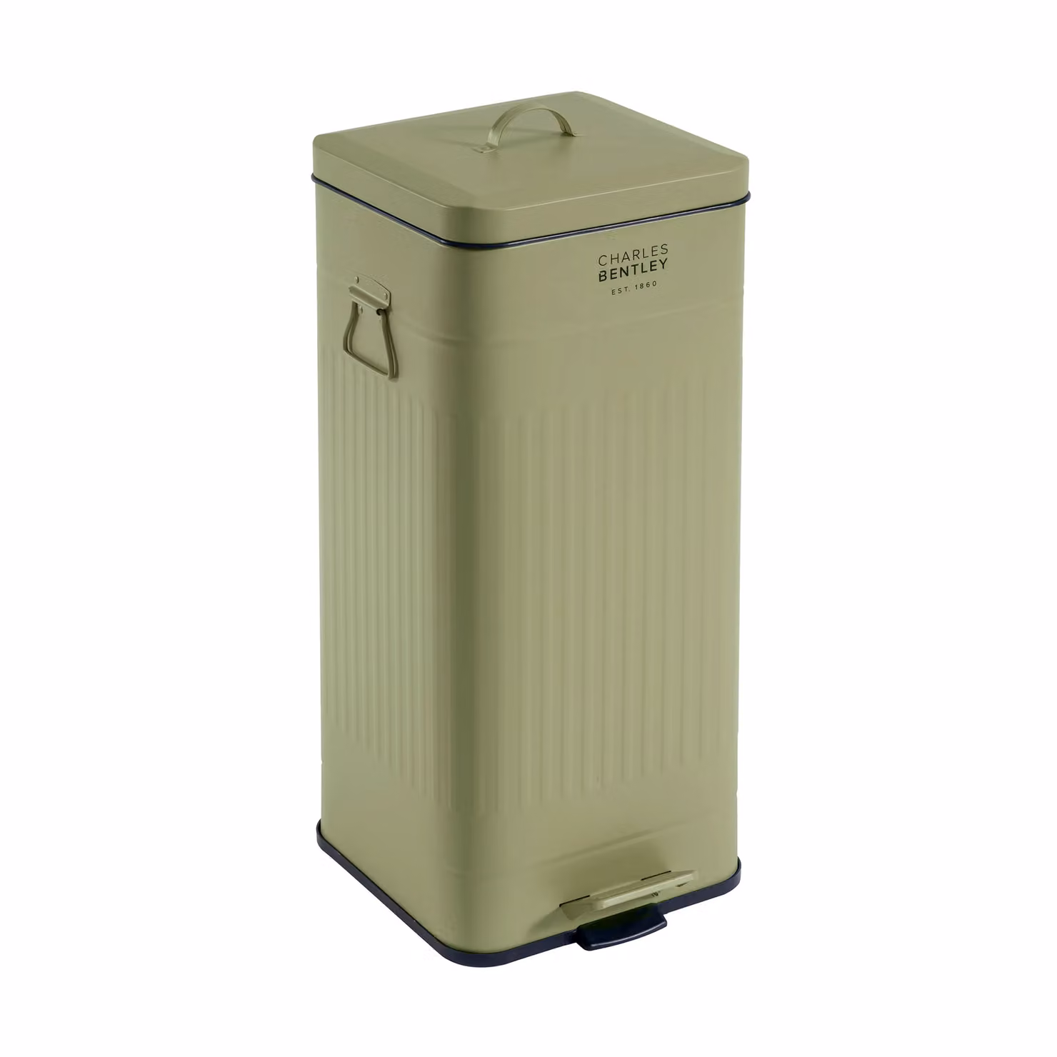 Charles Bentley 30L Square Retro Kitchen Pedal Bin in Sage Green with Soft Close and Removable Inner Bucket – 2