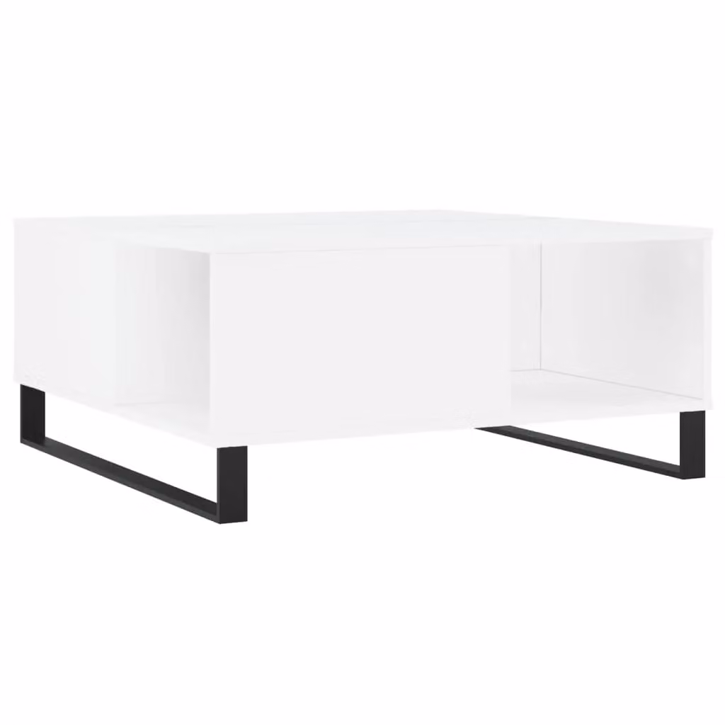 Berkfield Home Modern Square Coffee Table in White, W/D/H: 80 x 80 x 36.5 cm – 2