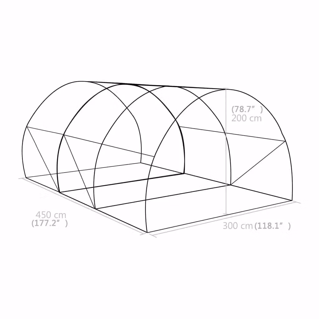 Berkfield Home Green Freestanding Greenhouse with W: 450 cm, D: 300 cm, H: 200 cm – 5