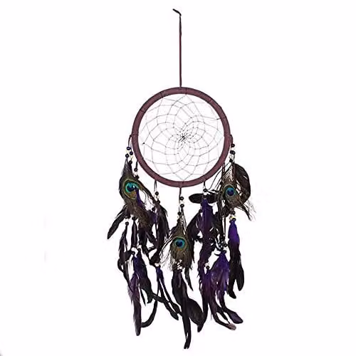 Something Different Purple Peacock Feather Dream Catcher