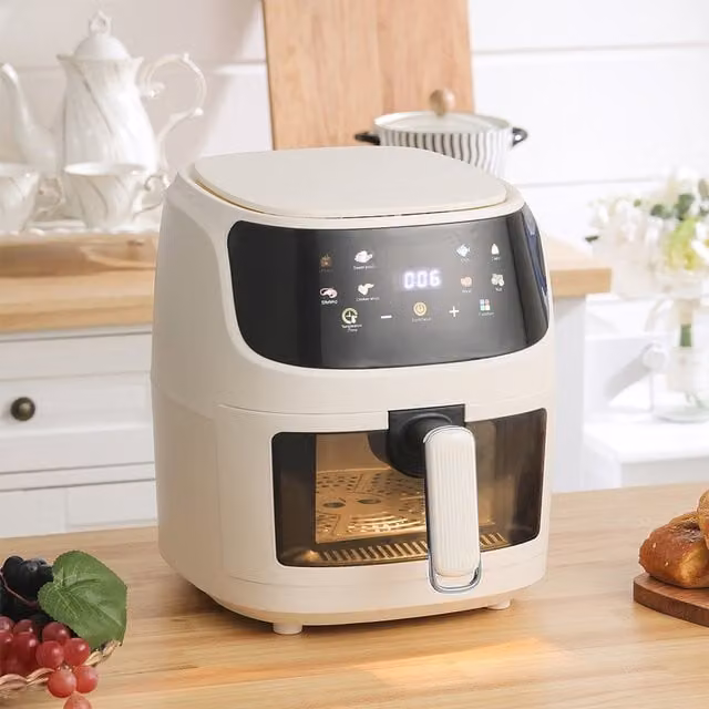 Livingandhome 5L Hot Air Fryer with LCD Digital Touchscreen in White
