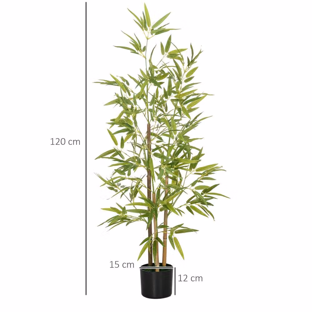 STILVORA Artificial Bamboo Tree in Green with Pot, Height: 120 cm – 3