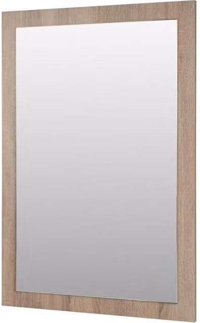 Clifton Sonoma Oak Modern Bathroom Mirror in Beige and Brown, W: 80.0 cm, H: 50.0 cm