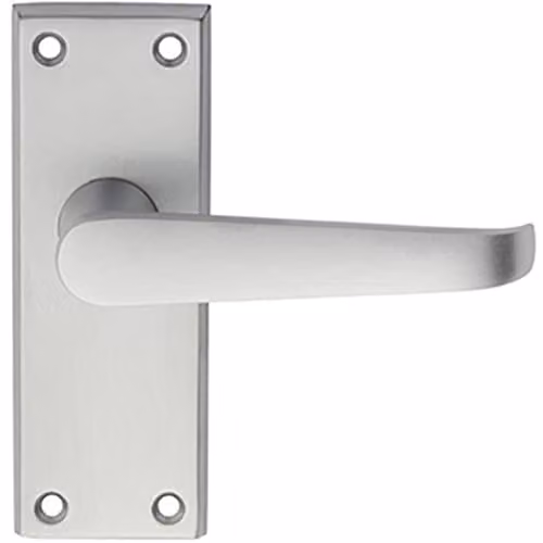 Loops Pair Straight Handle on Short Latch Backplate, Chrome, W: 118 mm, H: 42 mm