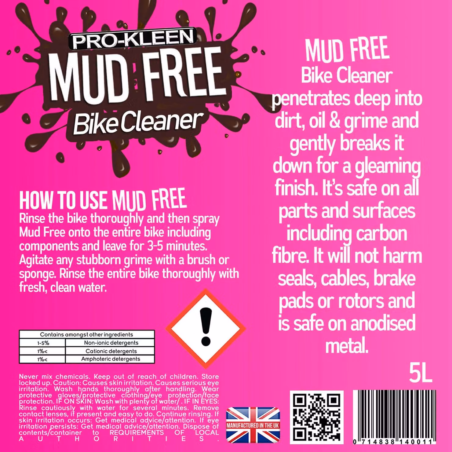 ProKleen Mud Free Bike and Motorbike Cleaner Spray 5.5l – 5