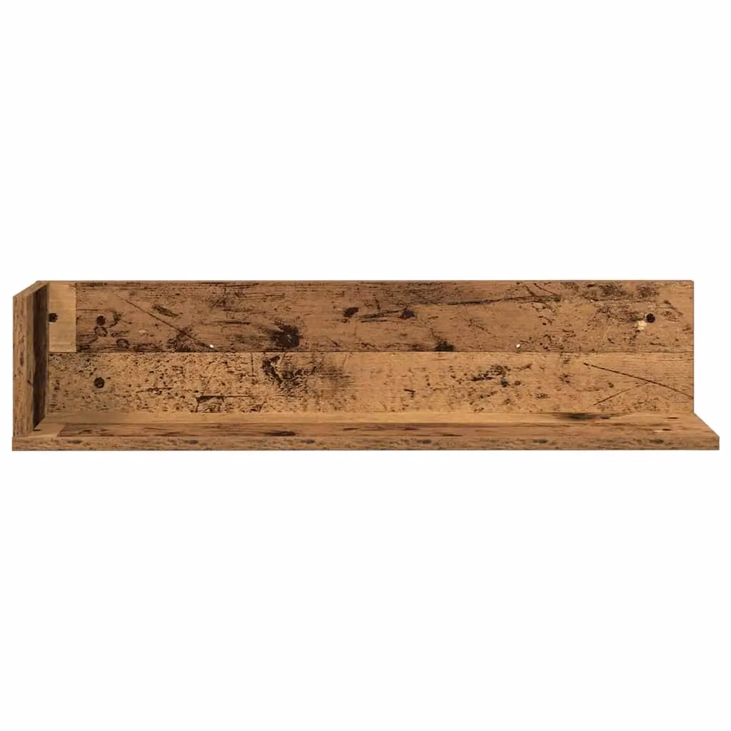 Berkfield Home Wall Mounted Shelves, 2 Piece Set, Brown Rustic Old Wood, W/D/H: 75 x 16.5 x 16.5 cm – 4
