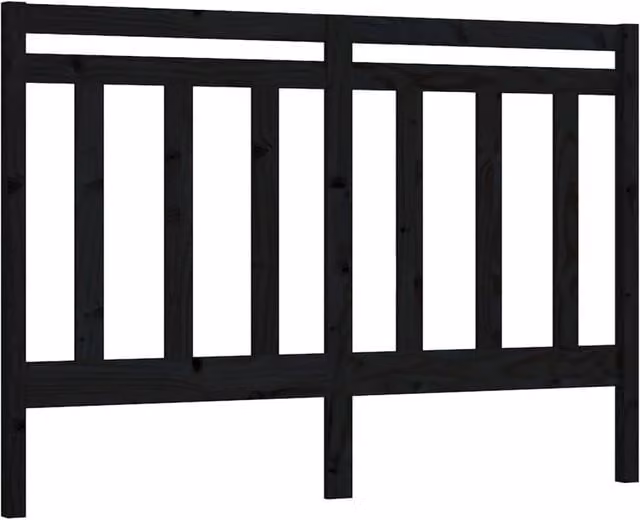 Berkfield Home Black Solid Pine Wood Bed Headboard, W: 146 cm, D: 4 cm, H: 100 cm – 1