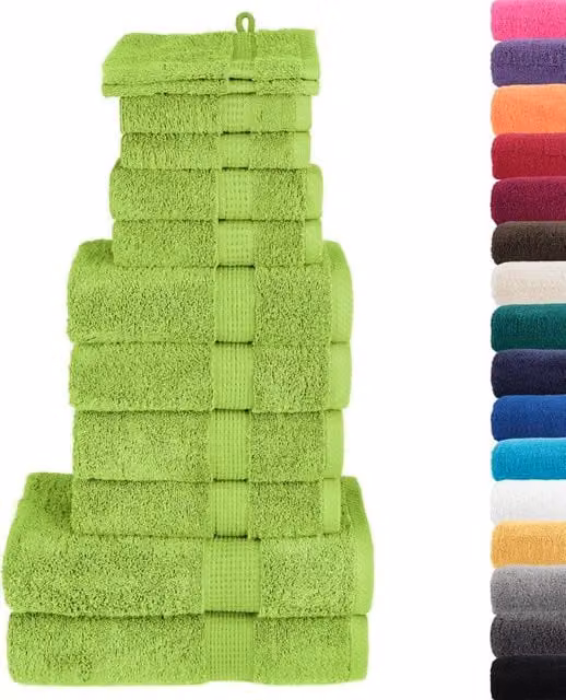 Berkfield Home SOLUND 12 Piece Premium Green Cotton Terry Towel Set, 600 gsm – 1