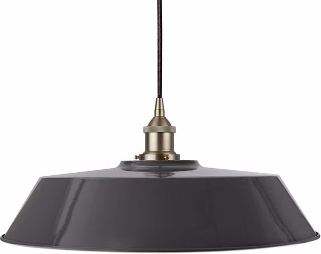 SE Home Chancery Large Round Pendant Light in Slate Grey, Black and Brushed Chrome