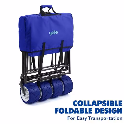 Yello 100L Festival Trolley on Wheels, Folding Portable Camping Wagon in Blue, W/D/H: 122 x 50 x 50 cm – 4