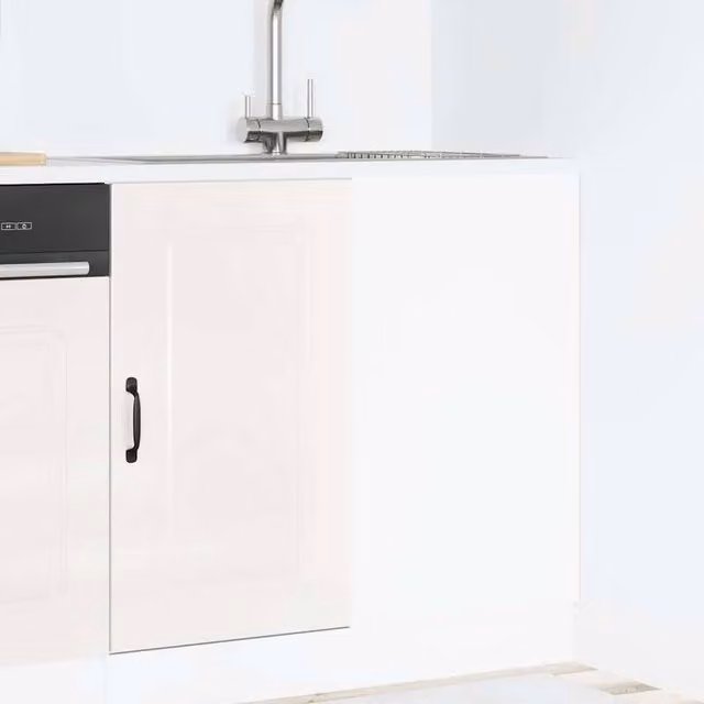 Berkfield Home Kalmar Kitchen Base Cabinet in High Gloss White Engineered Wood