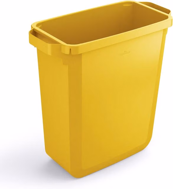 DURABIN 60L Plastic Waste Bin in Yellow
