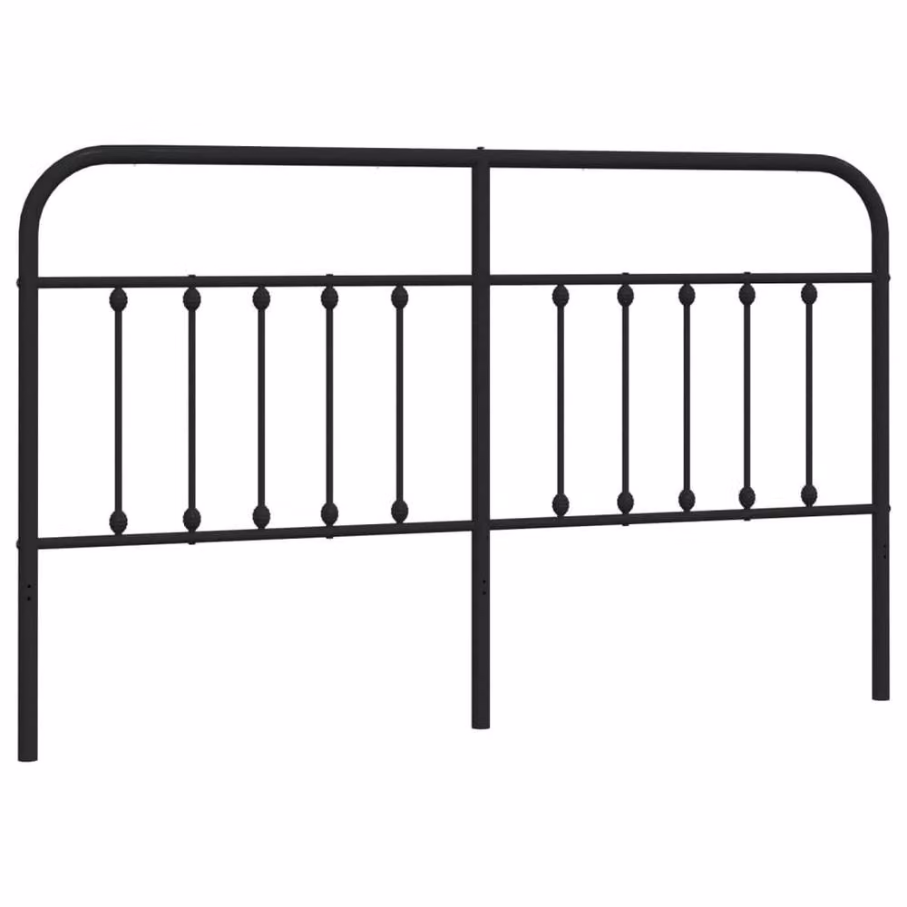 Berkfield Home Classic Metal Headboard in Black, 160 cm – 2