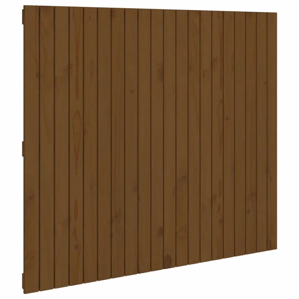 Berkfield Home Rustic Solid Wood Pine Wall Headboard, Honey Brown, W: 127.5 cm, D: 3 cm, H: 110 cm – 2