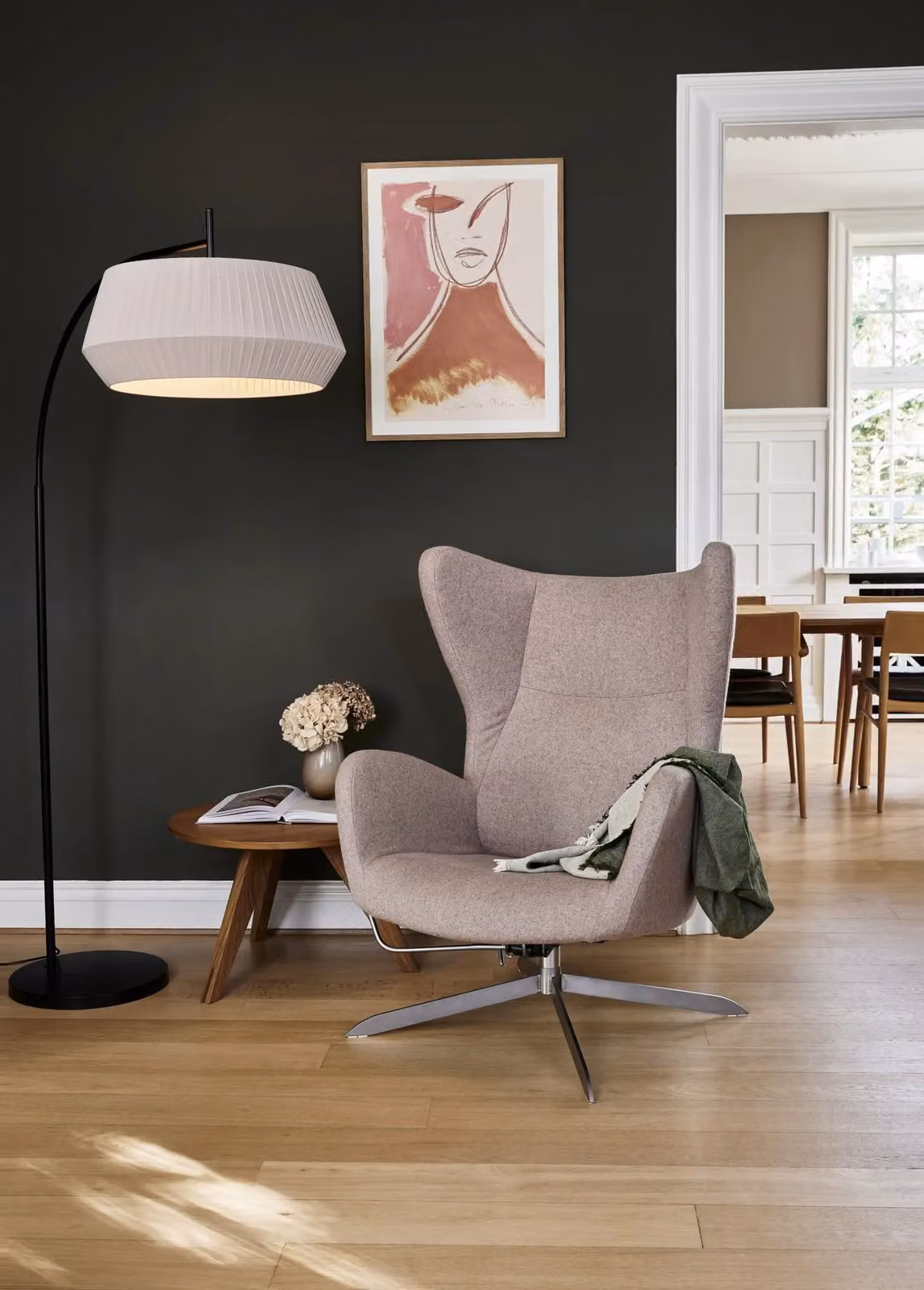 Nordlux Dicte Floor Lamp in Beige Fabric with E27 Socket, H 180 cm x W 38 cm x D 38 cm – 2