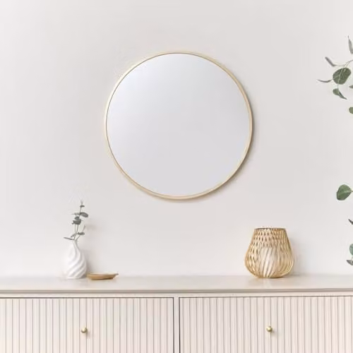Melody Maison Round Gold Wall Mirror - W/D/H: 50 x 50 x 50 cm