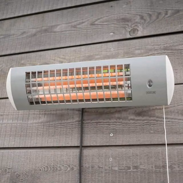 Primrose 1.8kW IPX4 Wall Mounted Quartz Bulb Electric Tube Heater with 3 Power Settings in White