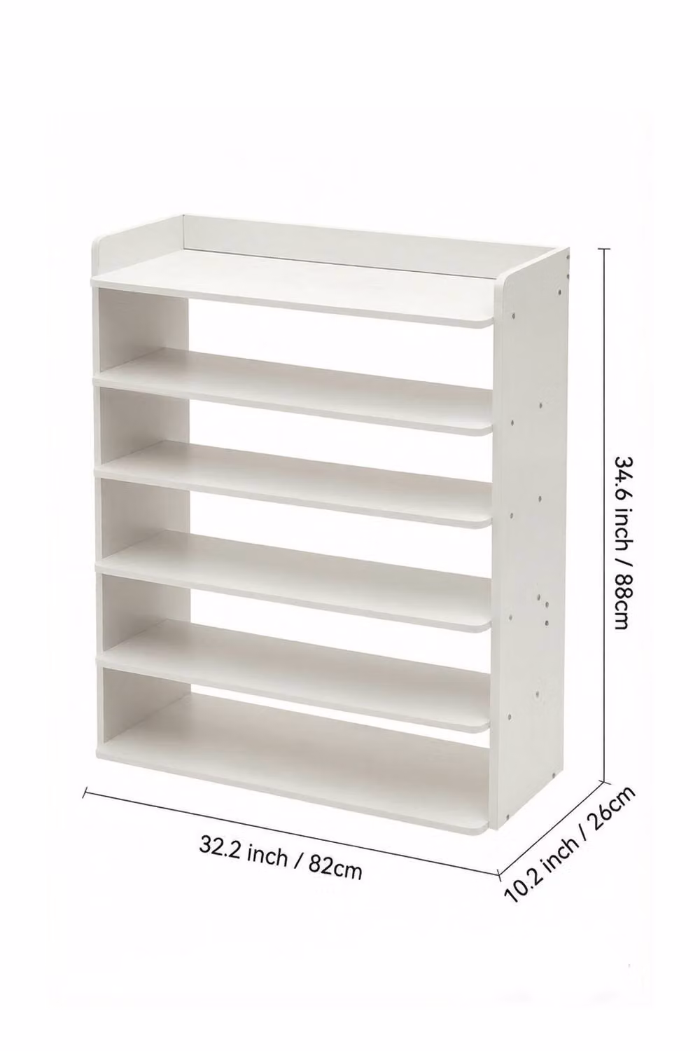 Garden Sanctuary 6-Tier Freestanding MDF Shoe Rack in White – 2
