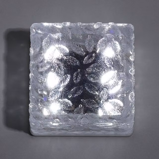 Livingandhome Solar LED Outdoor Light Brick in White and Transparent