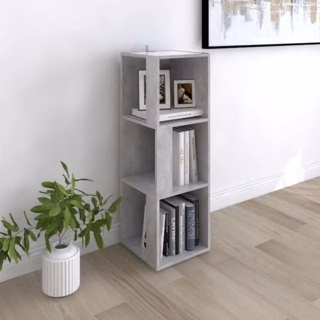 Berkfield Home Modern Corner Cabinet in Concrete Grey, W/D/H: 33 x 33 x 100 cm – 1