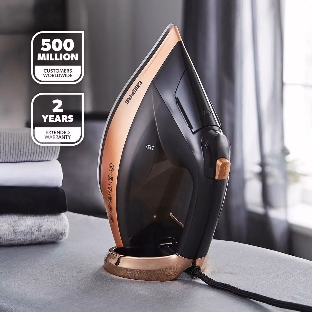 Geepas 2400W Steam Iron with Auto Temperature Control, Auto Shut Off and 1.2L Tank in Brown – 2