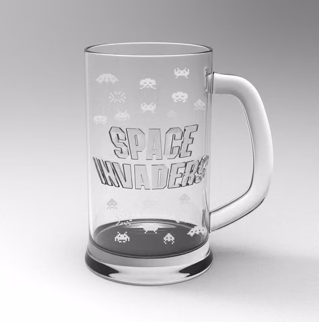 Mad Monkey Space Invaders Beer Glass, 350ml, Clear