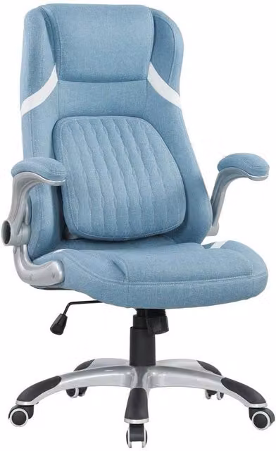 NESTLUNE Ergonomic Blue Fabric Office Desk Chair with Armrests and 360 Degree Swivel