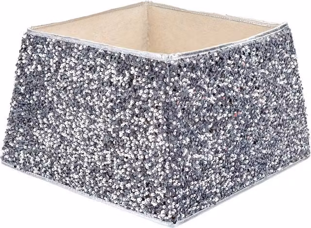 VFM e-Store Folding Sequin Christmas Tree Skirt in Silver