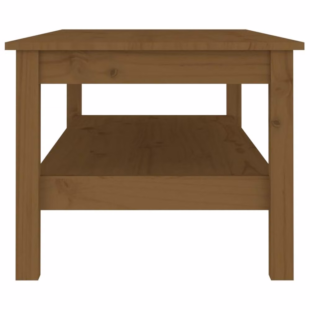 Berkfield Home Beautiful Coffee Table in Honey Brown Solid Pine Wood, W/D/H: 110 x 50 x 40 cm – 4