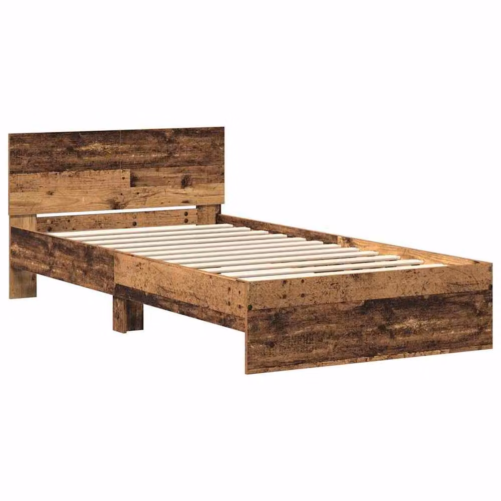 Berkfield Home Classic Bed Frame with Headboard in Brown Solid Pine Wood, W/D/H: 100 x 200 cm – 3