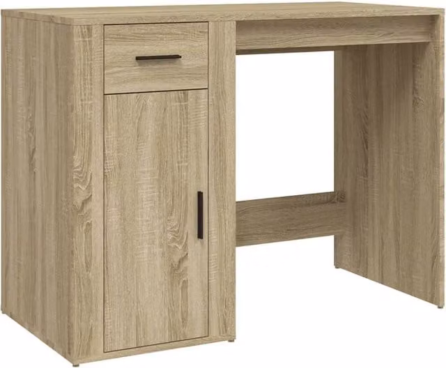 Berkfield Home Computer Desk in Sonoma Oak Brown, W/D/H: 100 x 49 x 75 cm – 1