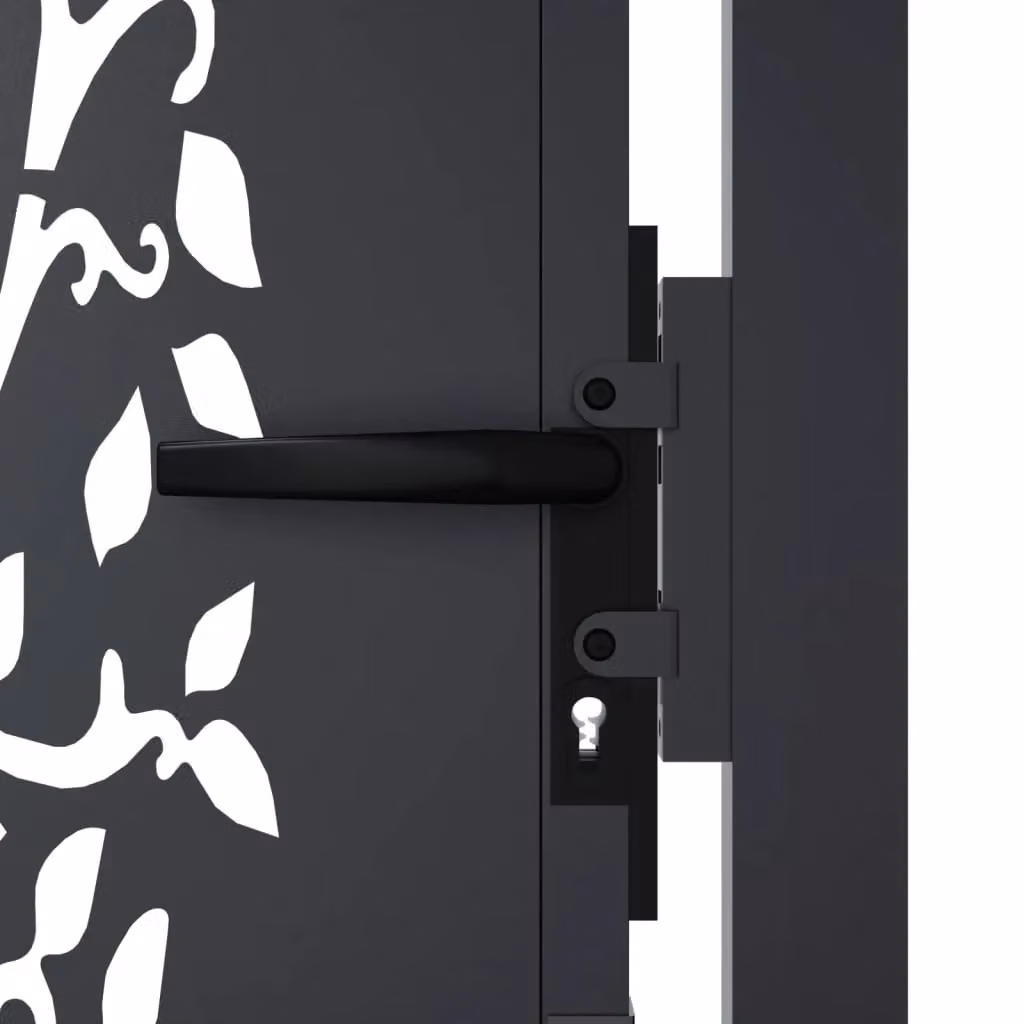 Berkfield Anthracite Steel Garden Gate with Tree Design, W: 105 cm, H: 130 cm – 4