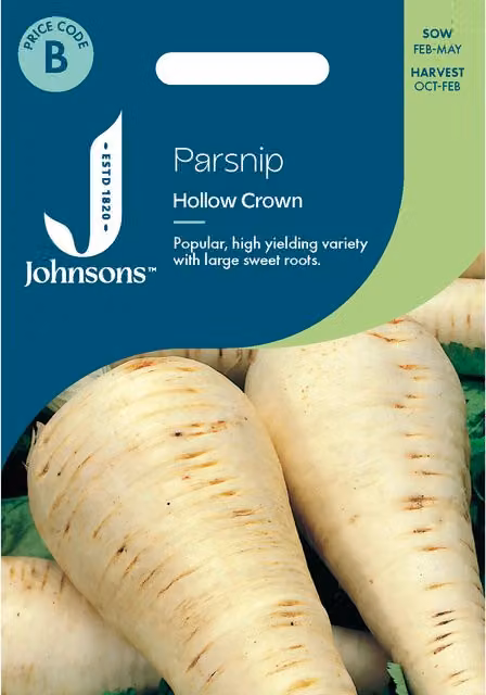 Johnsons Seeds Parsnip Hollow Crown White Vegetable Seeds