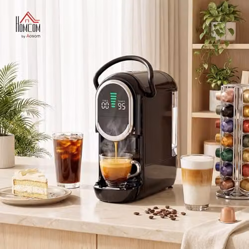 HOMCOM Pod Coffee Machine for Nespresso and Dolce Gusto Capsules, Black – 2