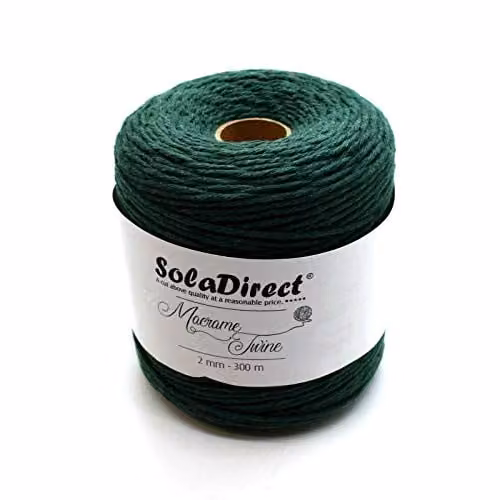 SolaDirect Green Macrame Cotton Cord, 100 m, 5 mm Thick – 2